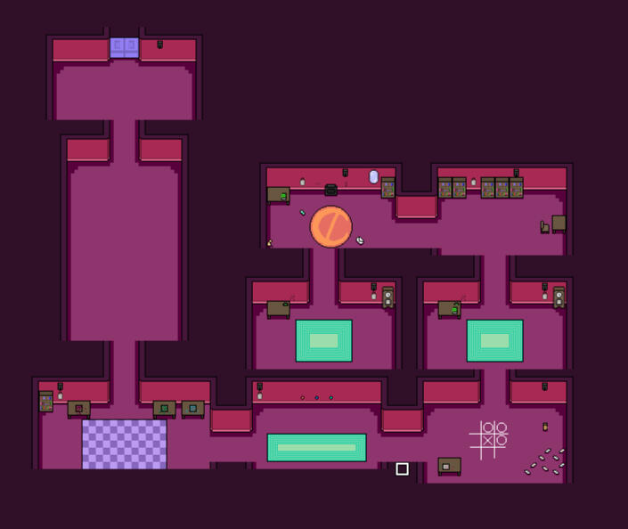 An in-game final draft screenshot of the game's map layout.