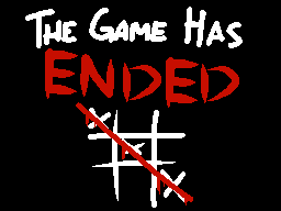 A title screen of a completed game of tic-tac-toe. The text at the top is labeled "The Game Has Ended."