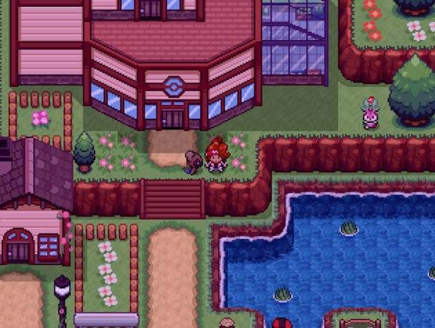 An in-game screenshot of a town.